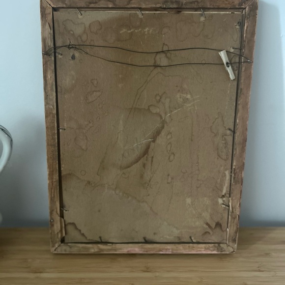 Antique Framed Lithograph of Boy with Rabbit - Picture 6 of 7